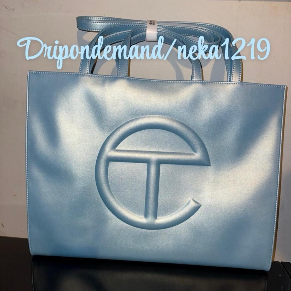 Large Blue Ray Telfar Shopping Bag
